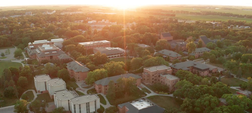 Sunrise over the campus of the University of Minnesota Morris