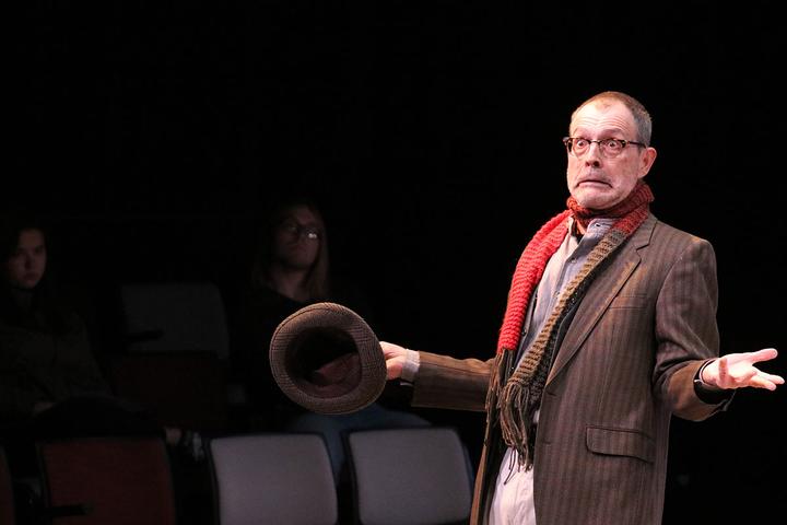 Professor of Theatre Arts Ray Schultz performing An Iliad